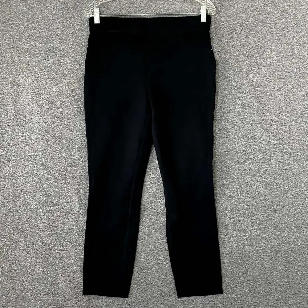 Spanx Women's Size Large Black Skinny Leg Crop Stretch Ponte Pants